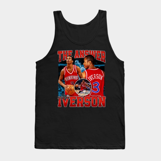 Allen Iverson The Answer Basketball Signature Vintage Retro 80s 90s Bootleg Rap Style Tank Top by CarDE